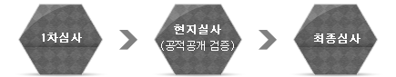 1차심사 - 현지실사(공적공개검증) - 최종심사